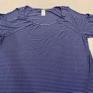 Terra & Sky Navy Striped Short Sleeve Top
